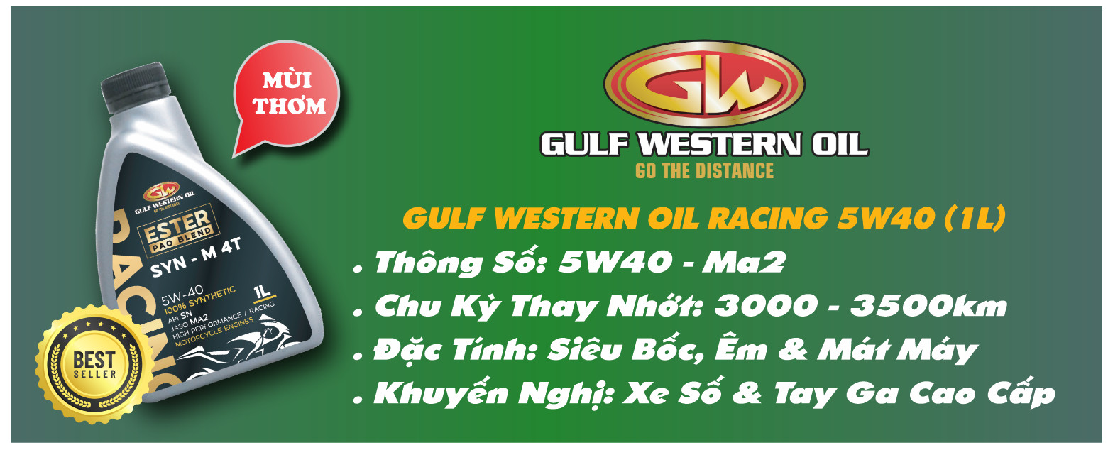 Nhớt Gulf Western Oil Racing 5W40 Nhập khẩu Úc